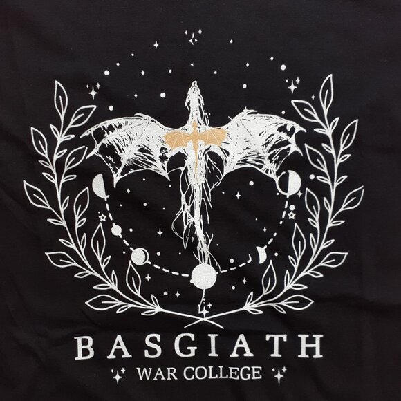 Basgiath War College - Dragon Wings Logo - New Women's 1X Black T-Shirt - Picture 2 of 4